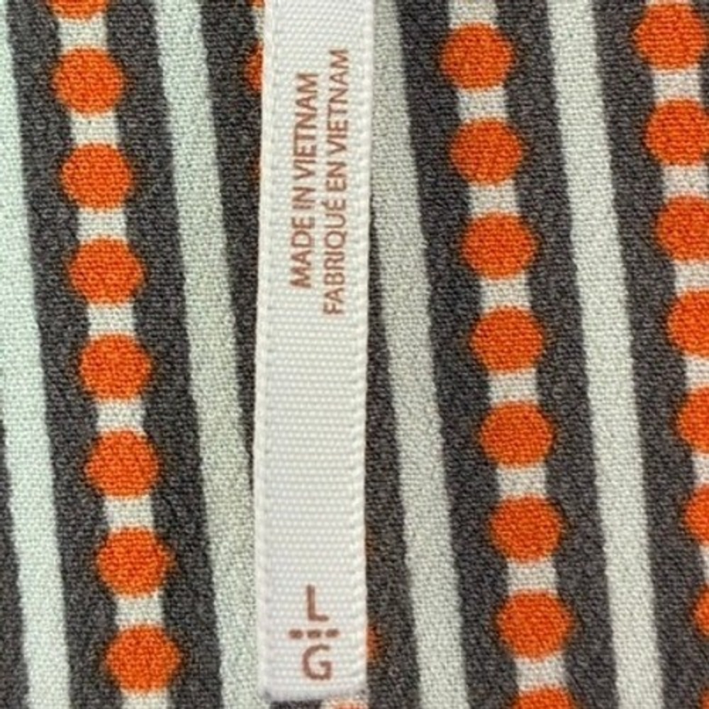 Free People Mixed Print Blouse Womens Large Orange Floral Striped V-Neck Cropped - Picture 3 of 6